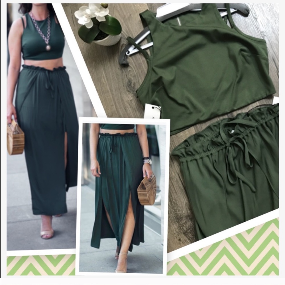 🆕 Gorgeous Green 2pc Skirt Set💚